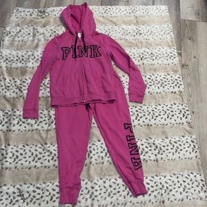 Pink Victoria Secret Jogger Set